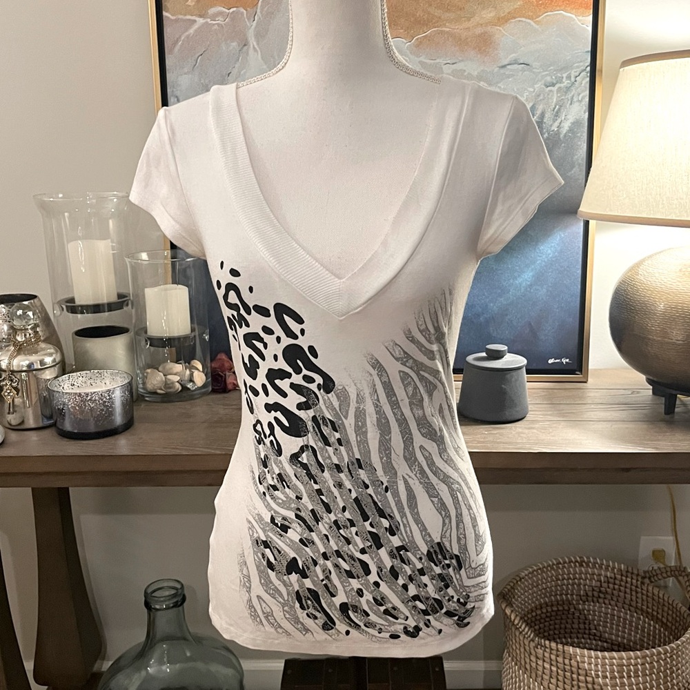 Express Sexy Basics Animal Print Women's Tee T-shirt Shirt Top Small S